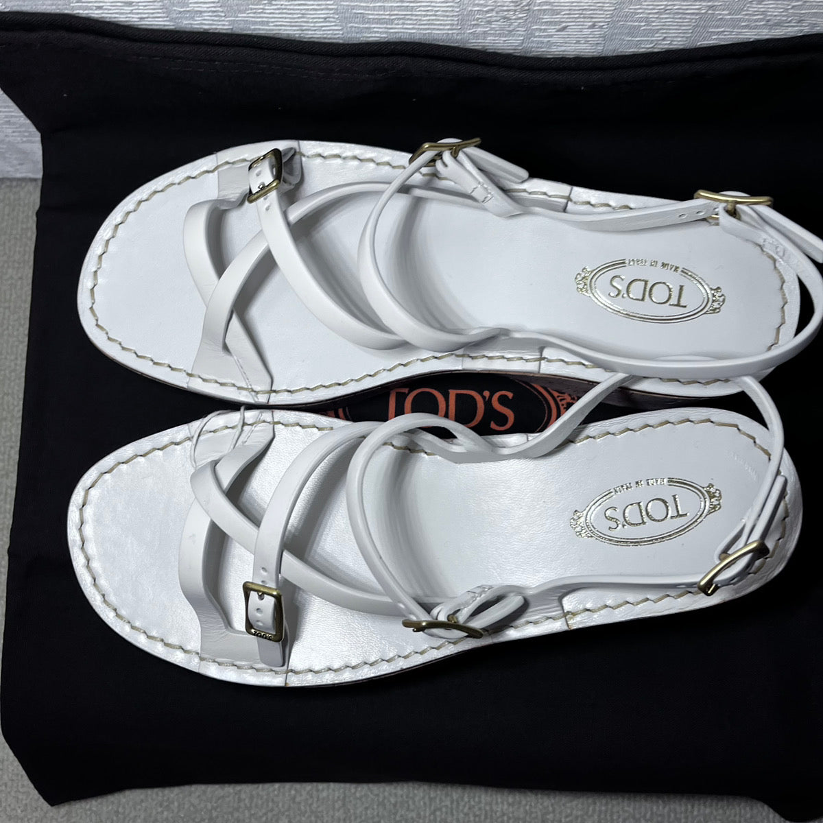 TOD'S トッズ クロスストラップ コルクウェッジソール サンダル