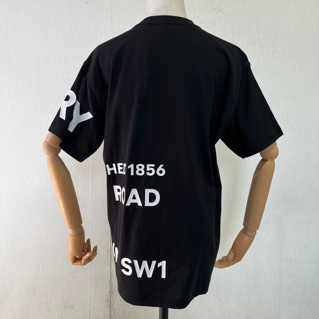 Burberry バーバリー コットン オーバーサイズ Tシャツ 黒