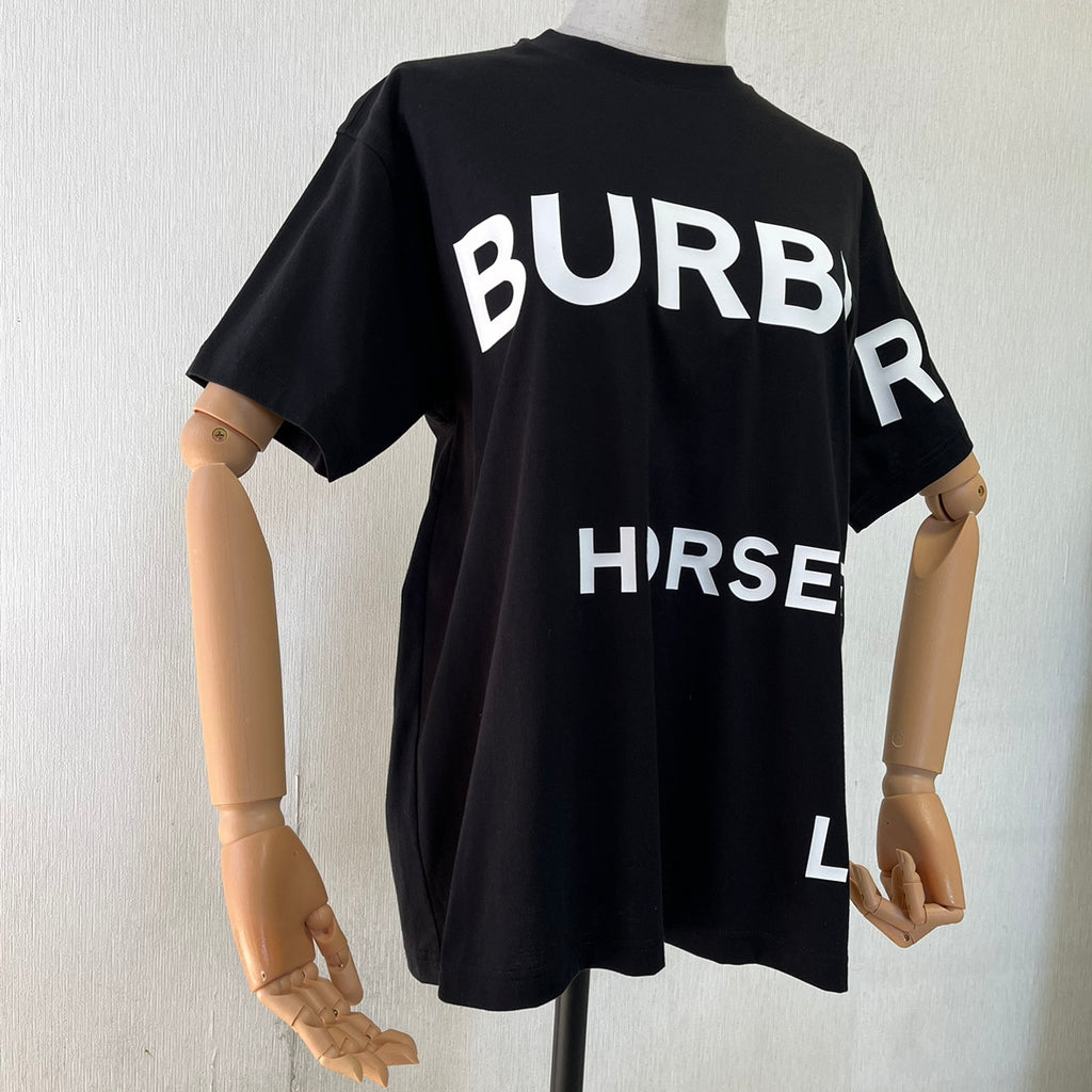 Burberry バーバリー コットン オーバーサイズ Tシャツ 黒