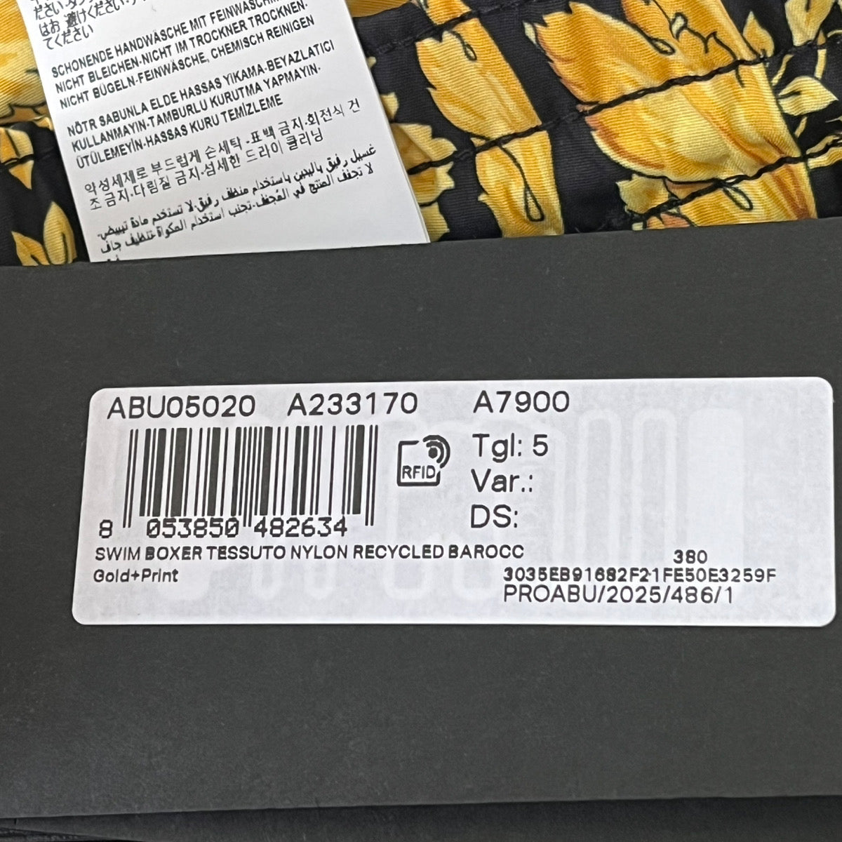新品未使用 VERSACE(ヴェルサーチ) バロッコ スイムショーツ 水着 サイズL ABU05021A233170A7900