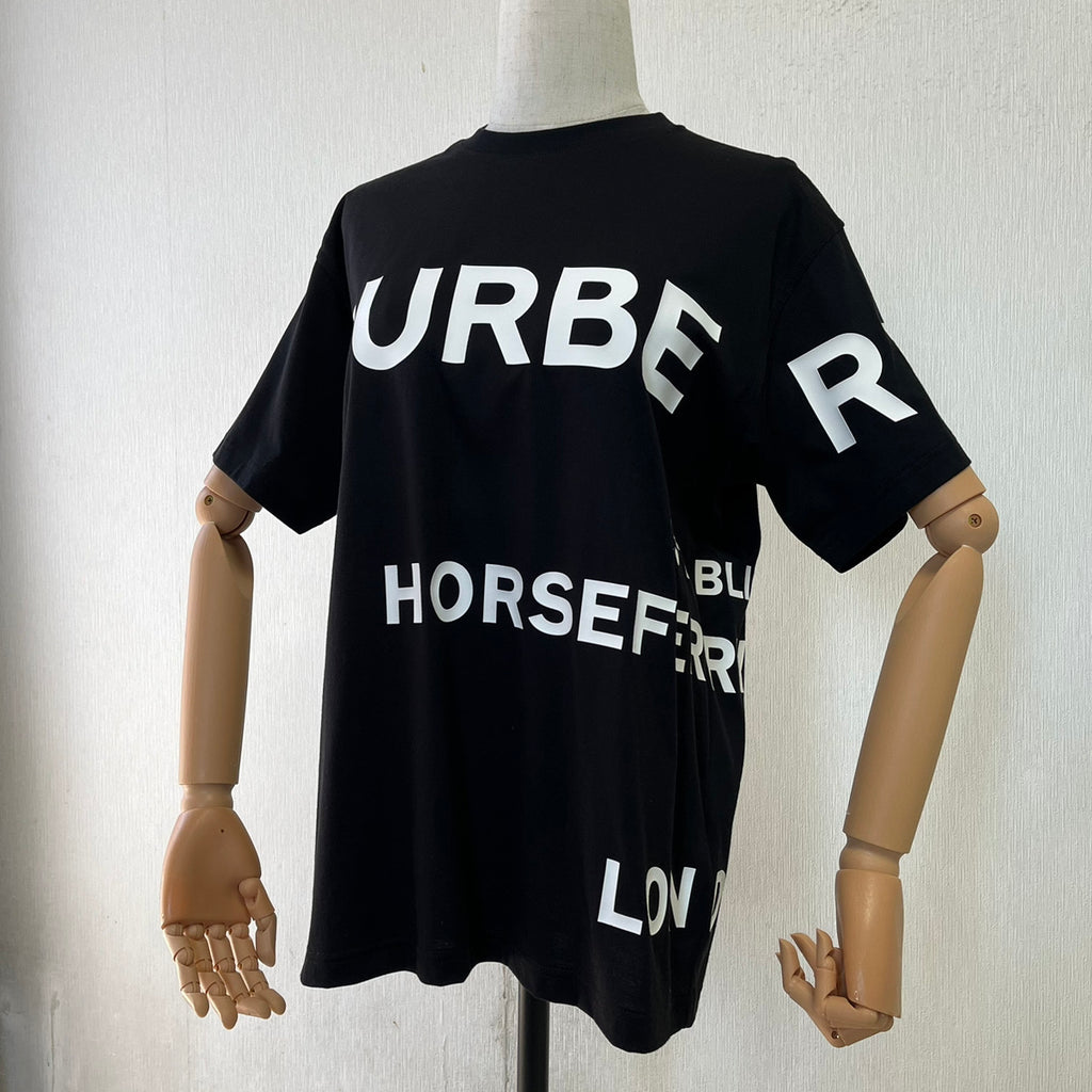Burberry バーバリー コットン オーバーサイズ Tシャツ 黒