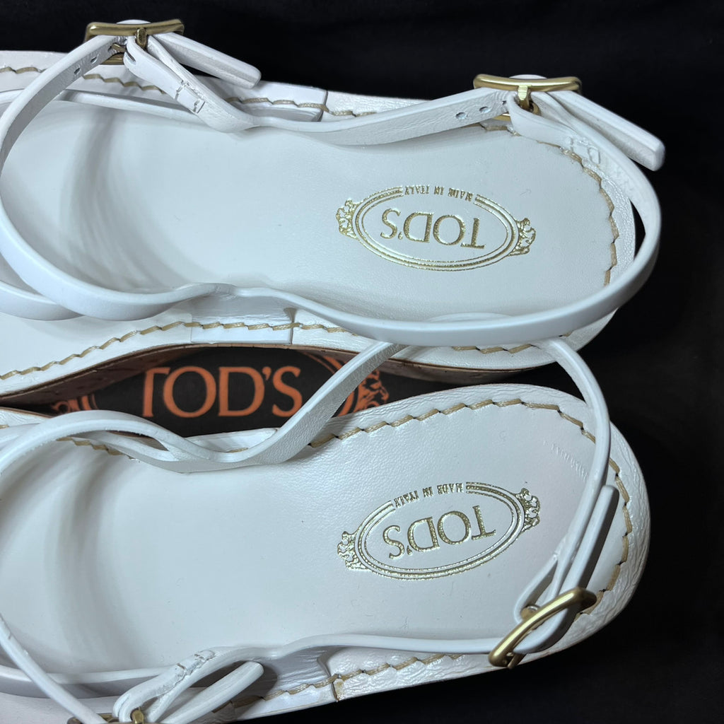 TOD'S トッズ クロスストラップ コルクウェッジソール サンダル