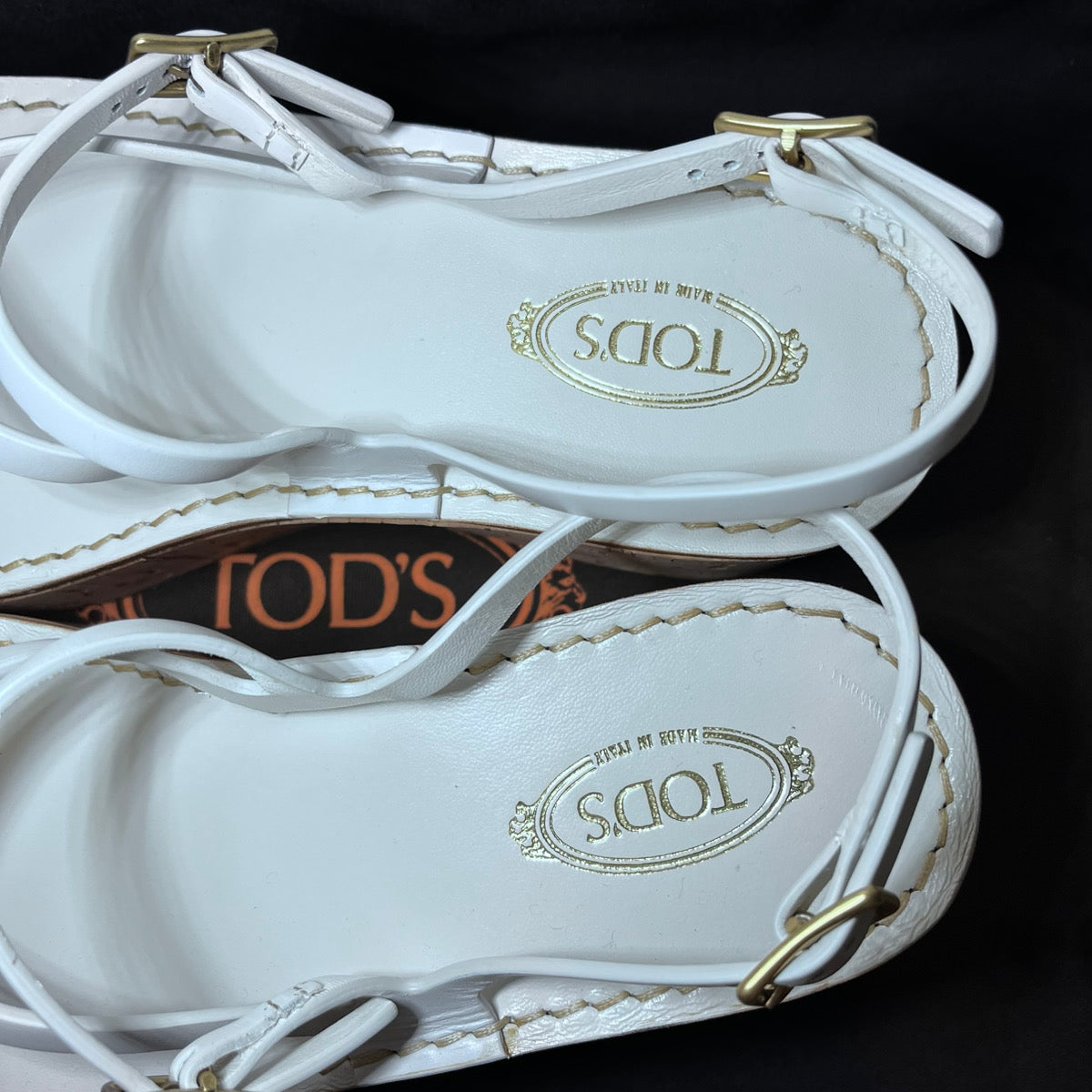 TOD'S トッズ クロスストラップ コルクウェッジソール サンダル