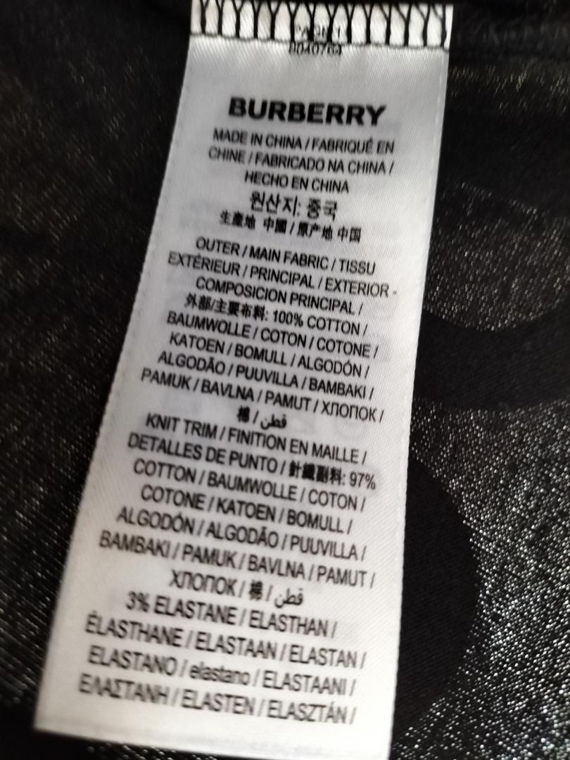 Burberry バーバリー コットン オーバーサイズ Tシャツ 黒