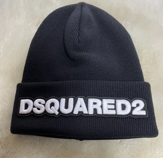 D SQUARED2(ディースクエアード) ロゴ ビーニー帽 ブラック